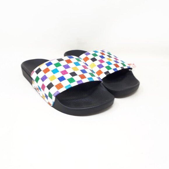 Vans Slide-On Glitter Rainbow Checkerboard Womens 8 Slipper Slip On Sandal Shoe - Picture 3 of 12